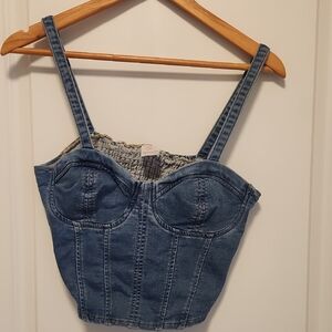 Denim Blue Women's Corset Top